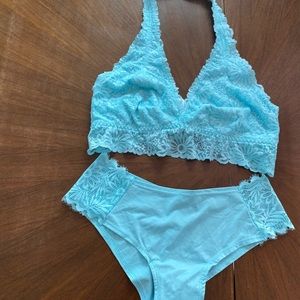 Lace bra with matching underwear